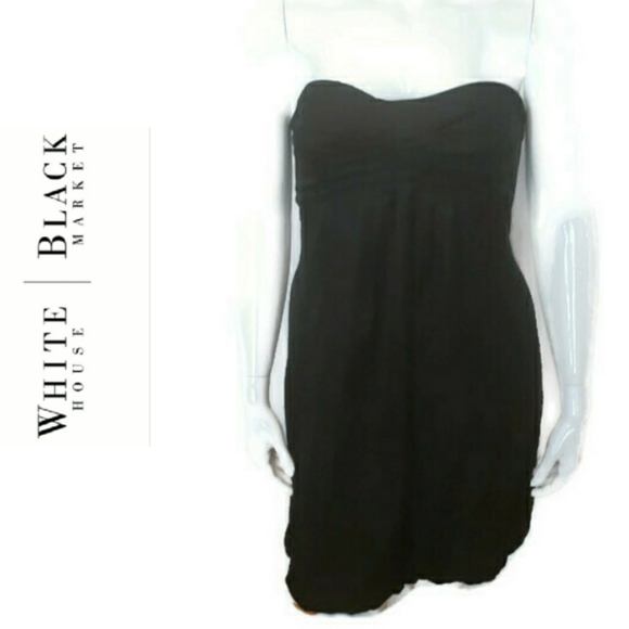 White House Black Market Black Strapless Dress Size 12 New - Picture 2 of 4